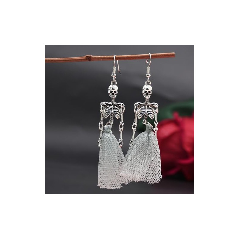 JOYAGIFT - arete de esqueleto de Halloween, diseño de calavera