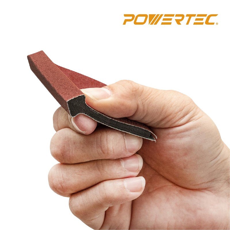 POWERTEC 21 Profile Sander, 10PCs Contour Sanding Grips with Woodworking