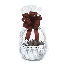 A1BS Clear Cello Cellophane Bags Gift Basket Package Flat Gift Bags (14 in X 24 in Round Bottom) No Basket or NO Content Included