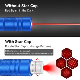 MIPREZT [Professional] Rechargeable Red Beam Flashlight Long Distance Range for TV/LED/LCD Screens Tactical Flashlights Presentation Office/Outdoors/Astronomic/Construction [001-Blue Shell ]