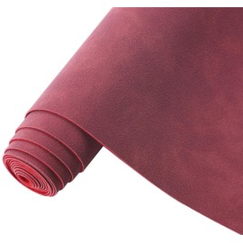 CDY Frosted Faux Leather Sheets: 35x135cm Black Soft Faux Suede Fabric Synthetic Material PU Solid Color Faux Leather Roll for Upholstery Crafts, DIY Sewing (Wine Red)