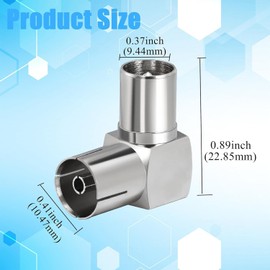 GQunit TV Male Aerial Coaxial Adaptor to PAL Female Adapter Right Angle, 4 Pack Angle 9.5mm TV Satellite Antenna RF Coax Adapter Male to Female Connector