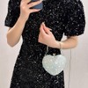 Naimo Womens Heart Bag Rhinestone Evening Bag Handbag Purse for