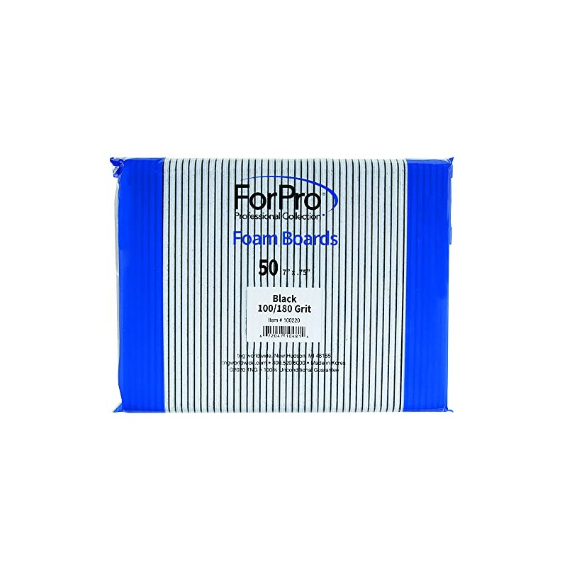ForPro Professional Collection Tableros de espuma de uñas, negro, grano