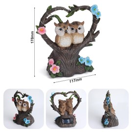 APIELE Pair of Loves Owl Garden Solar Lights, Garden Owl Type Solar Light for Yard, Yard, Balcony, Landscape, Garden