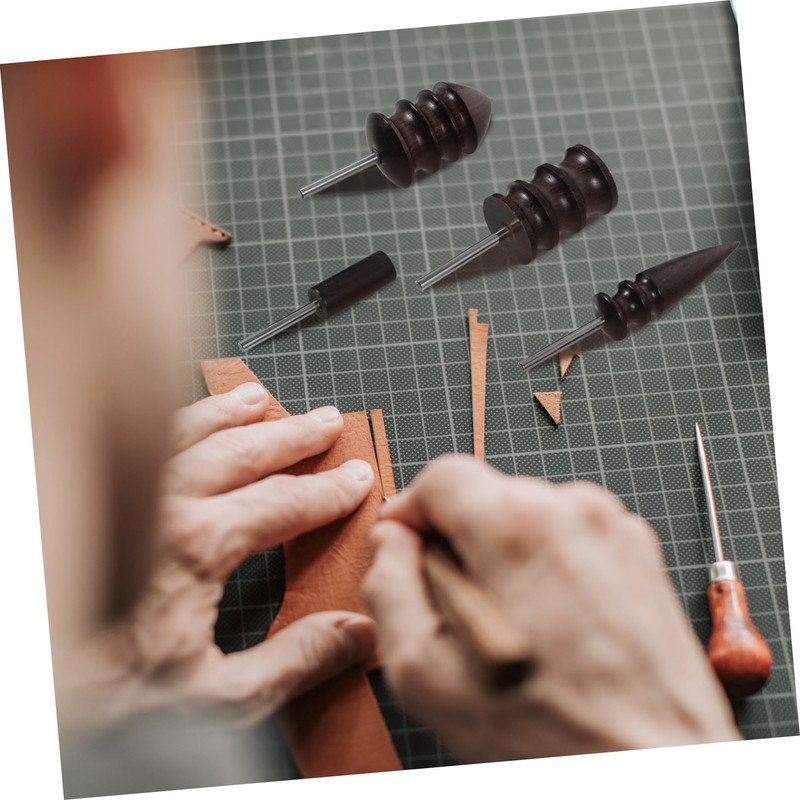 OSALADI 5Pcs Leather Burnishing Tool Edge Burnisher Rods for Polishing