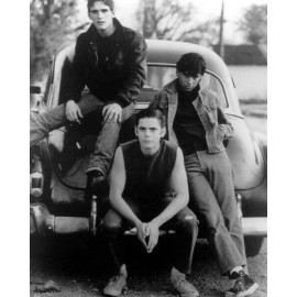 The Outsiders Matt Dillon C.Thomas Howell Ralph Macchio sit on car 24x36 poster