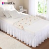 RIMELA White Bed Skirt Twin Size 15 Inch Drop, Elastic
