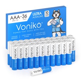 Voniko AAA Batteries 36 Pack - Alkaline Triple A Battery - Ultra Long-Lasting, Leakproof 1.5v Batteries - 10-Year Shelf Life