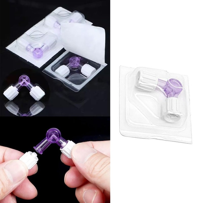 DeaHea 6 Pack Syringe Coupler Disposable 90 Degree Two Way