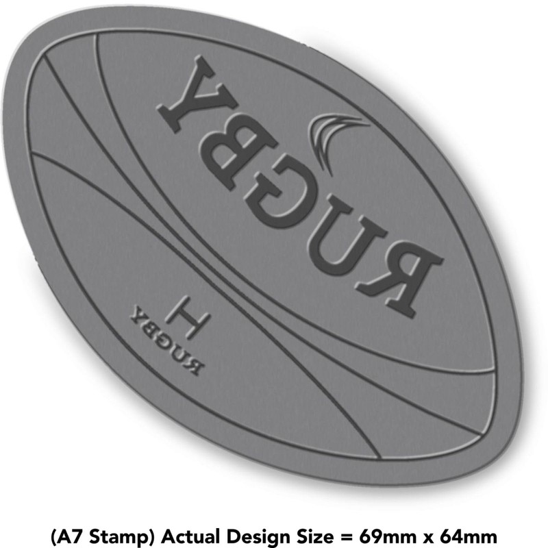 'Rugby Ball' Rubber Stamp - Unmounted Design for Crafting &