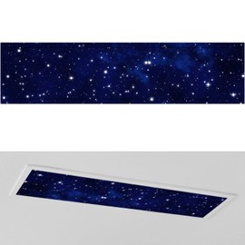 Wowangce 1 x 4 Feet Fluorescent Light Covers for Ceiling Lights Magnetic Ceiling Light Cover with 8 Magnets Fluorescent Light Filters for School Classroom Home Office Drop Lamp Decor (Starry)