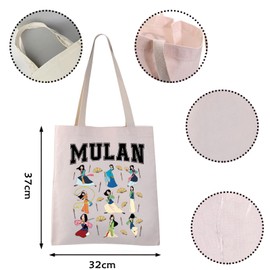 VAMSII Mulan Print Medium Tote Bag - Water Resistant, Lightweight, Portable - 12+ Female Adults Makeup Users Mulan Fans - Unisex - Personal Use