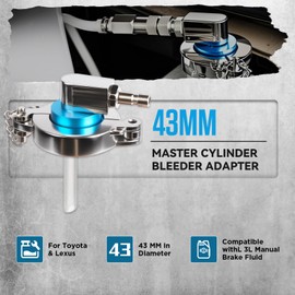 43mm Brake Bleeder Adapter for Toyota Lexus - Aluminum Master Cylinder Adapter for Brake Bleeder Kit