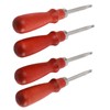 4pcs Leather Edger Professional Trimming Working Kit with Wooden Handle
