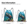 Pazacon Sea Turtle Drawstring Bags Turquoise Drawstring Backpack Cute Fish