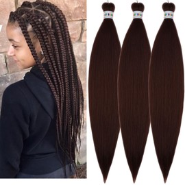 Chocolate Brown Braiding Hair Pre stretched Braiding Hair Hair Extensions
