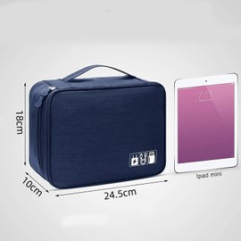 Cable Bag, Cable Organiser Bag, Cable Organiser Travel, Travel Electronic Bag, Charging Cable Organiser, Charging Cable Bag, Electronics Accessories Organiser (Dark Blue)