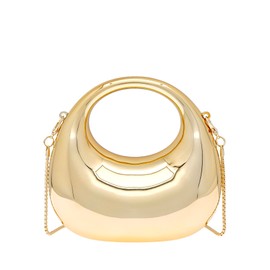 COOLOYA Women's Mini Crescent Acrylic Designer Luxury Bags Clutch Purse Bag Crossbody Shoulder Handbags With Chain Gold One Size