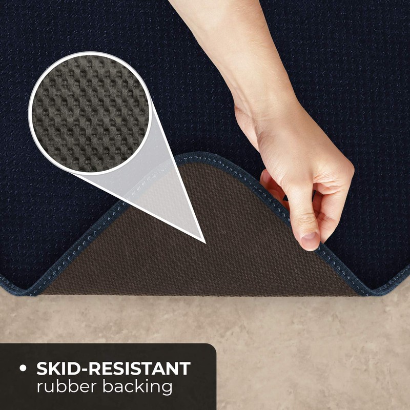 House, Home and More Skid-Resistant Carpet Runner - Navy Blue