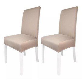 Carla Depot 6 Protectores De Silla Stretch Elástico Ajustable Color Kakhi