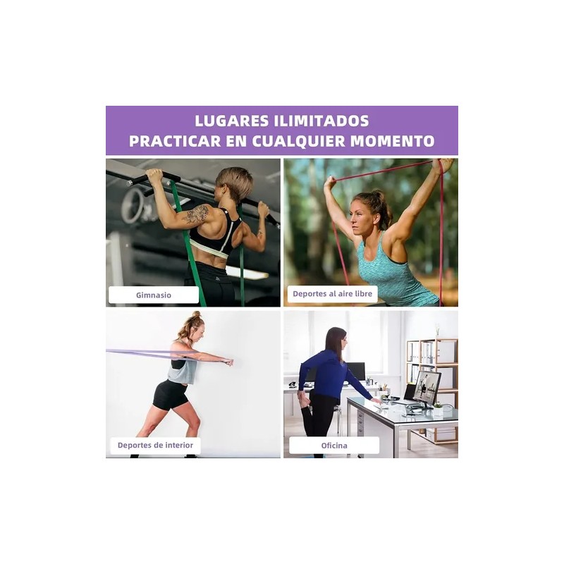 Ligas Resistencia 5 Bandas Elastica Pull Up Entrena En Casa