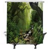 Ulticool Shower Curtain - Rainforest Nature Eco Plants Waterfall -