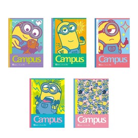 Showa Note 414520001 Minions Campus Notebook, Dotted Ruled, A-Ruled, Pack of 5