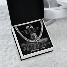 GLAVICY Cuban Link Chain Necklace for Son - Mom & Dad Gift