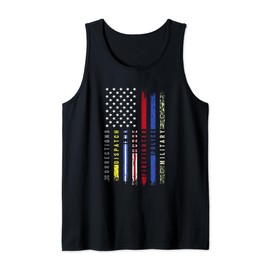 First Responder Hero Flag Nurse EMS Police Fire Brigade Military Tank Top