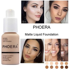 Aquapurity Phoera® Full Coverage Foundation Soft Matte Oil Control Concealer 30ml Flawless Cream Smooth Long Lasting (103 WARM PEACH)