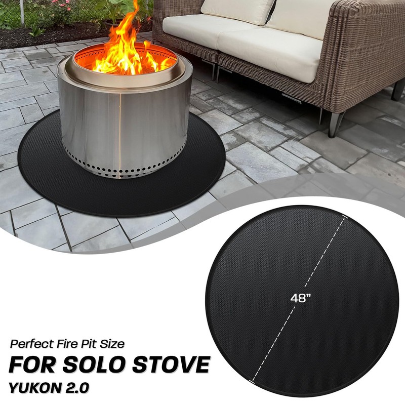 Rumlick 48" Fire Pit Mat for Solo Stove Yukon, Round