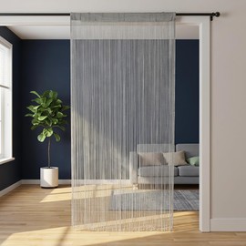 100×200cm String Door Curtain Fly Screen Partition Curtain (Silver Gray)