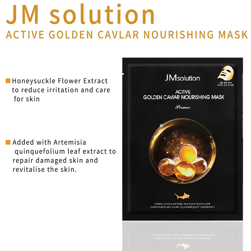 JM Solution Face Mask [10Pack] Hydrating Collagen Facial Masks -