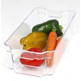 Pack of 6 Fridge Organisers, 31 x 16 x 9 cm, Plastic Box Box Drawer Kitchen | BURI, Kunststoff, Grifflöcher, Speisekammer, Ordnungssystem, Vorratsbox, stapelbar, Aufbewahrung, Küche, Organizer, robust