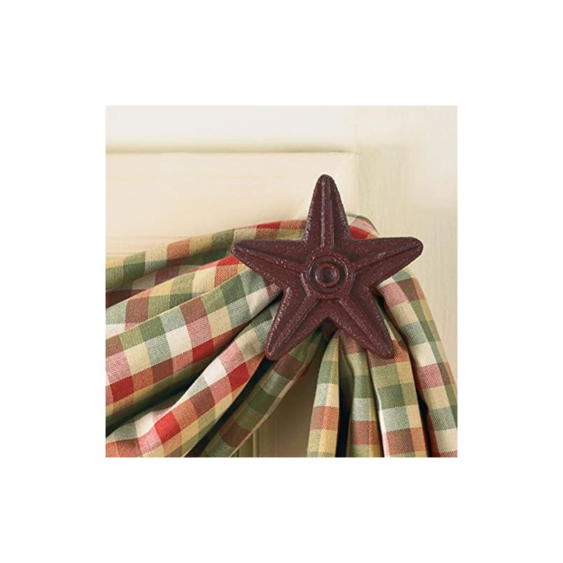 Park Designs Cast Star Curtains Hook Pair - Red