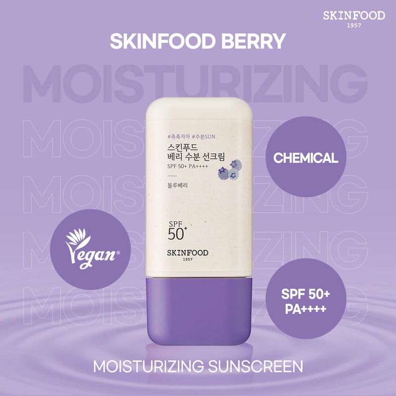 SKINFOOD SPF 50+ PA+++++ Berry Moisture Sunscreen, For Face Whole