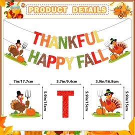 Thankful Banner Happy Fall Banner Fall Party Decorations Friendsgiving Party Decorations Friendsgiving Decorations Thanksgiving Party Decorations Thanksgiving Decorations Glitter