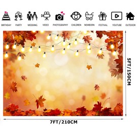 Alltten 7x5ft Fall Backdrop Autumn Photo Backdrop Autumn Maple Leaves Backdrop Fall Festival Backdrop Fall Decoration Banner F199