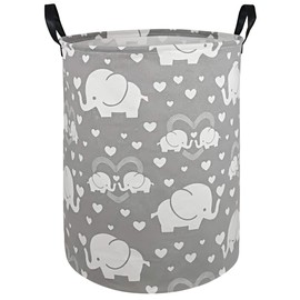 DUYIY Round Laundry Hamper Storage Basket Laundry Organizer Hamper Storage Bins Clothes and Toys Box Nursery Hamper Gift Basket For Kids with Handles