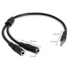 REY 4 Pin Jack to 3.5mm Dual Female Headphone Microphone