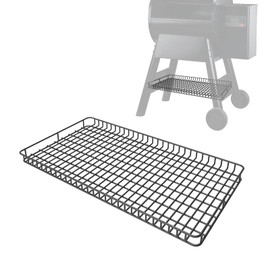 Pellet Grill Storage Shelf Compatible with Traeger Pro Series 22 Accessories, Black Powder Coated Steel Pellet Grill Bottom Shelf for Traeger 575 Pro Series and Other Wood Pellet Grill Accessories