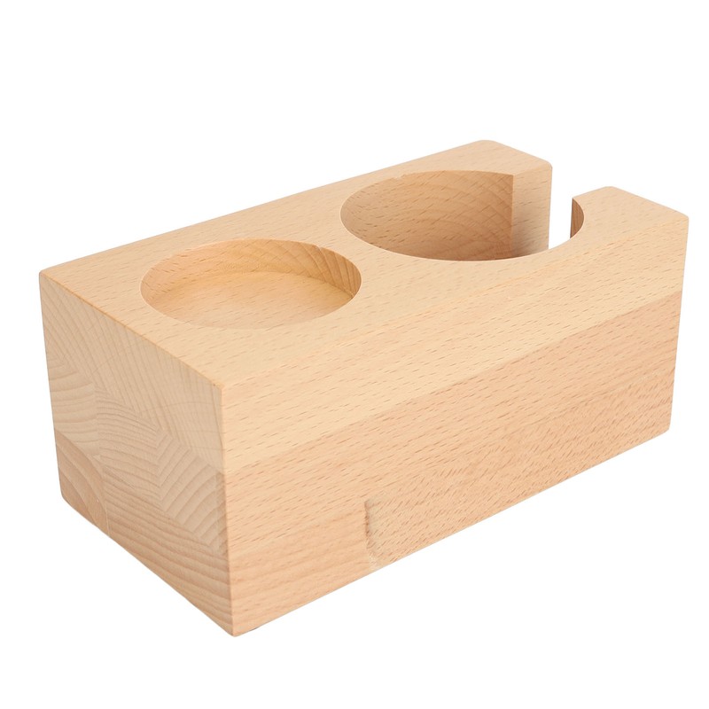 Wooden Coffee Tamper Station Stable Prevent Slip Coffee Tamper Holder