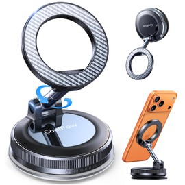 Coolpow【Newest Vacuum Magnetic Phone Holder for Car Phone Holder Mount【Movable Vacuum Suction】 Magsafe Car Mount Cell Phone Holders for Your Car Accessories for Women Men for iPhone 17 16 15 14 Kits
