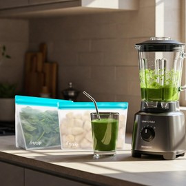 (re) zip 5-piece Daily Smoothie Kit | Ingredient Prep Bags | Store Fruit and Leafy Greens in Ready-To-Go Portions | BPA-Free, Food Grade, Leakproof, Freezer and Dishwasher Safe