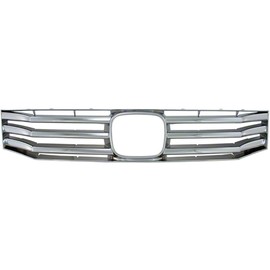 Front Grille Insert Overlay Trim for 2008-2010 Honda Accord - Chrome Snap On Billet Style - Car, Truck, SUV, Van & Jeep Replacement Accessories