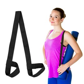 Yoga Mat Strap Carry Sling Adjustable Loops Holder Yoga Matt Carrier Slap Band Harness Portable Shoulder Belt Fitness Pilates Stretching Straps for Carrying all Mat Sizes (Black)