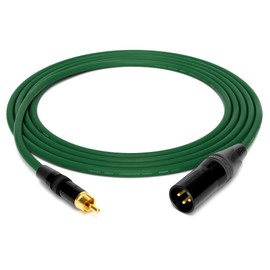enoaudio Mogami 2534 Quad Professional Studio Cable, Neutrik Gold RCA RCA - XLR Male, HiFi, Green, 1.0 m
