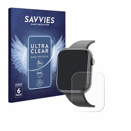 Savvies 6 Pack Screen Protector compatible with Mingtawn Smartwatch 1.85" Protection Film Clear