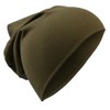Miobo Children's Slouch Beanie Hat, Cotton, Plain Colour, olive green